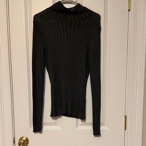 White House Black Market Charcoal Knit Top